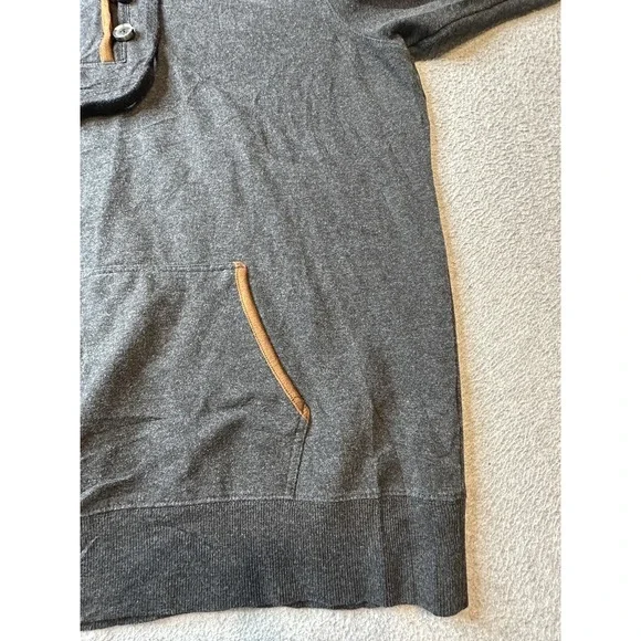 Ariat Hoodie Womens XL Gray REAL Elevated Hood Pullover Henley Kangaroo Pocket